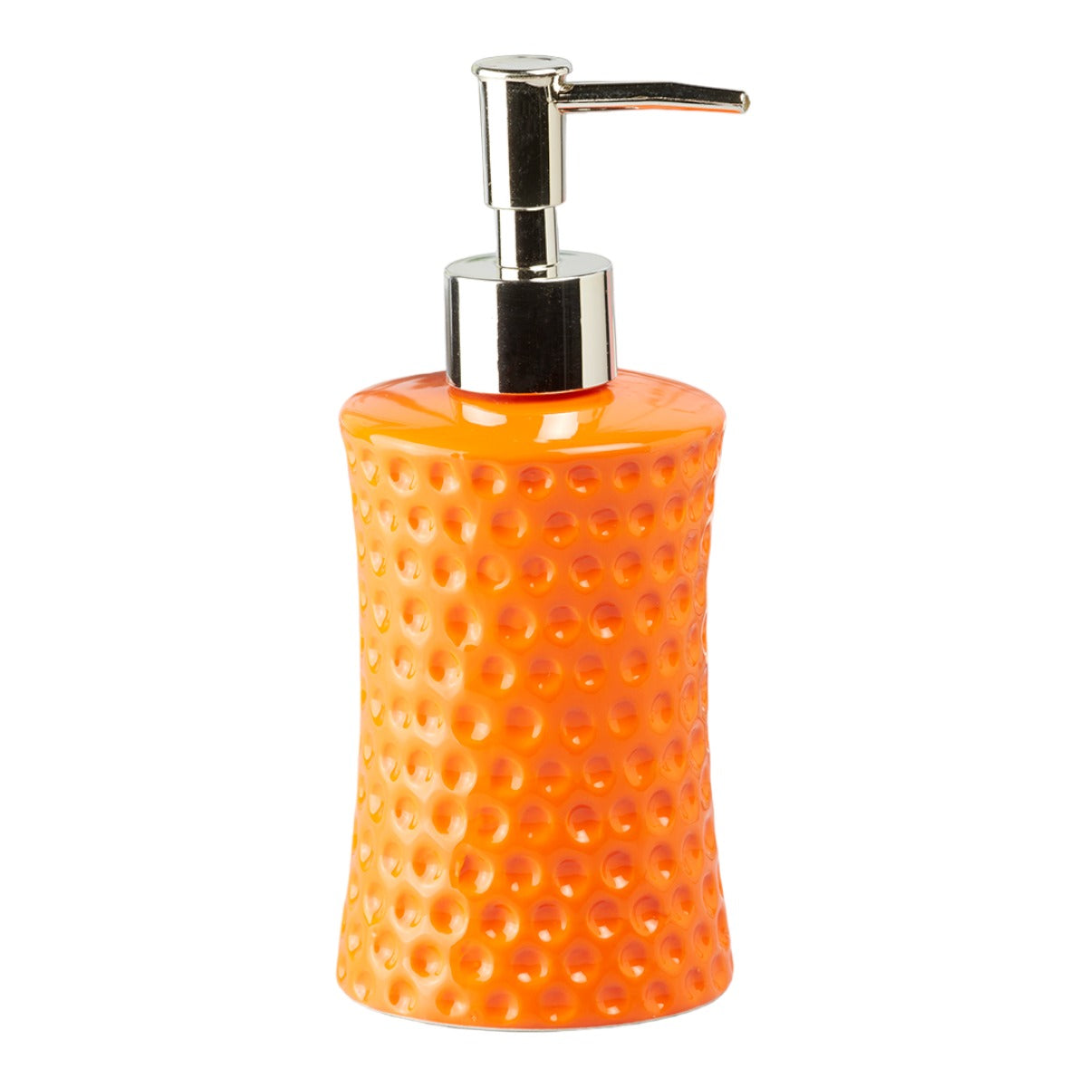 Ceramic Soap Dispenser for handwash for Bathroom, Orange, (Set of 1) (8043)