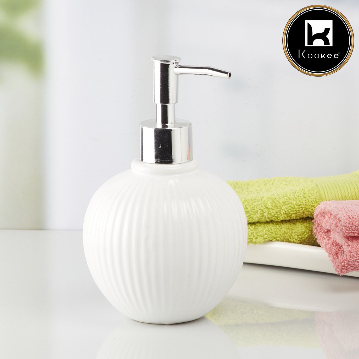 Kookee Ceramic Soap Dispensers, White, ART08048