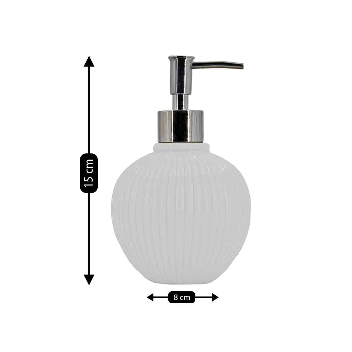 Ceramic Soap Dispenser for handwash for Bathroom, White, (Set of 1) (8048)