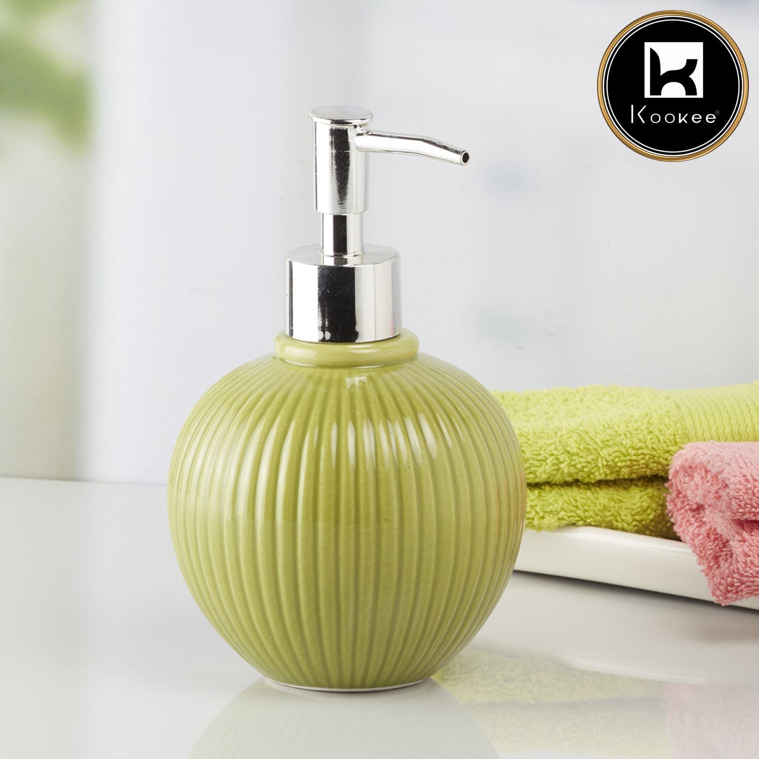 Kookee Ceramic Soap Dispensers, Green, ART08049