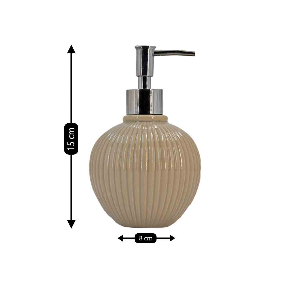 Ceramic Soap Dispenser for handwash for Bathroom, Beige (V-CSD-002-4)