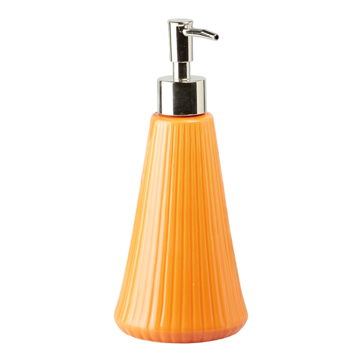 Ceramic Soap Dispenser for handwash for Bathroom, Orange, (Set of 1) (8054)