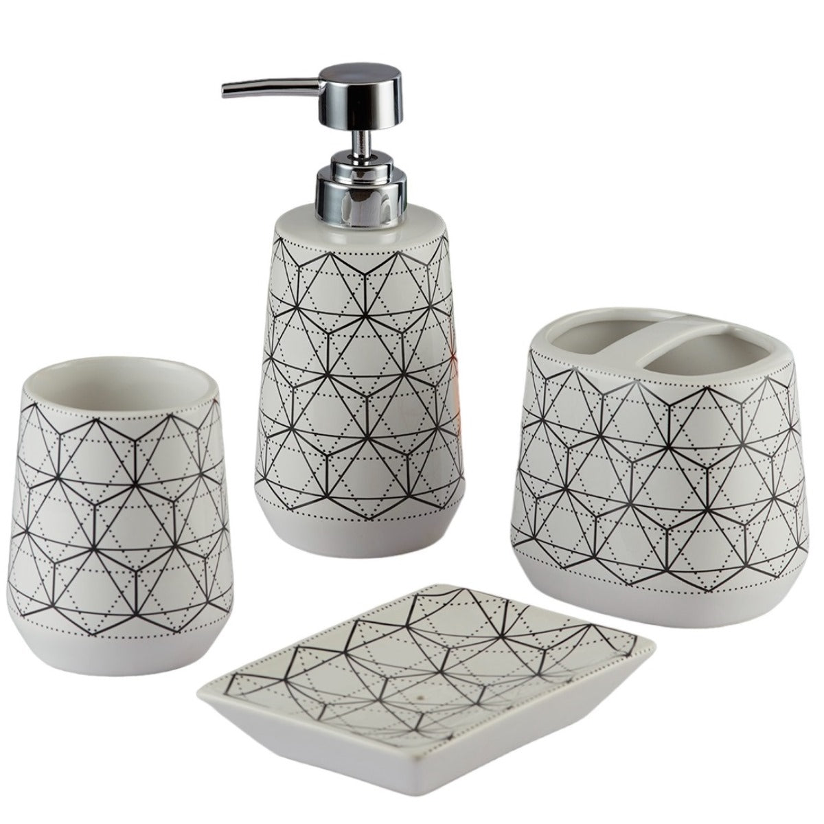 Kookee Ceramic Bathroom Sets, White, ART08069