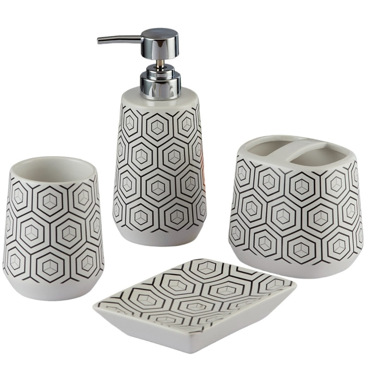Kookee Ceramic Bathroom Sets, White, ART08071