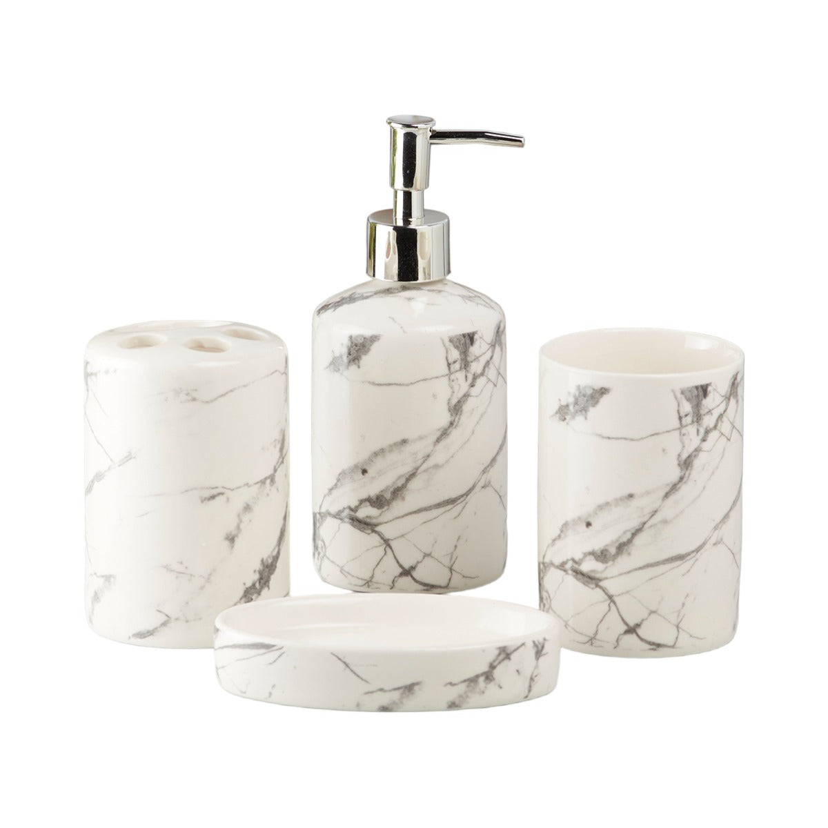 Kookee Ceramic Bathroom Sets, White, ART08074