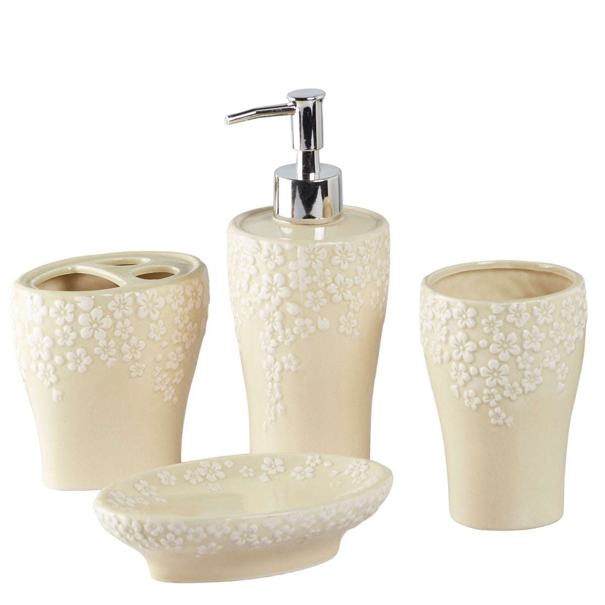 Kookee Ceramic Bathroom Sets, Off White, ART08075