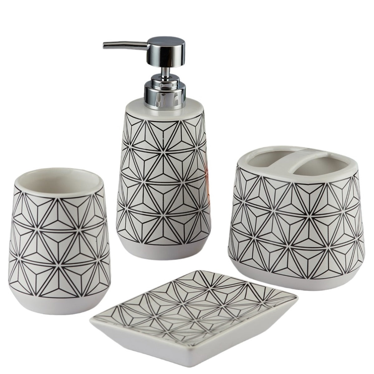 Kookee Ceramic Bathroom Sets, White, ART08076