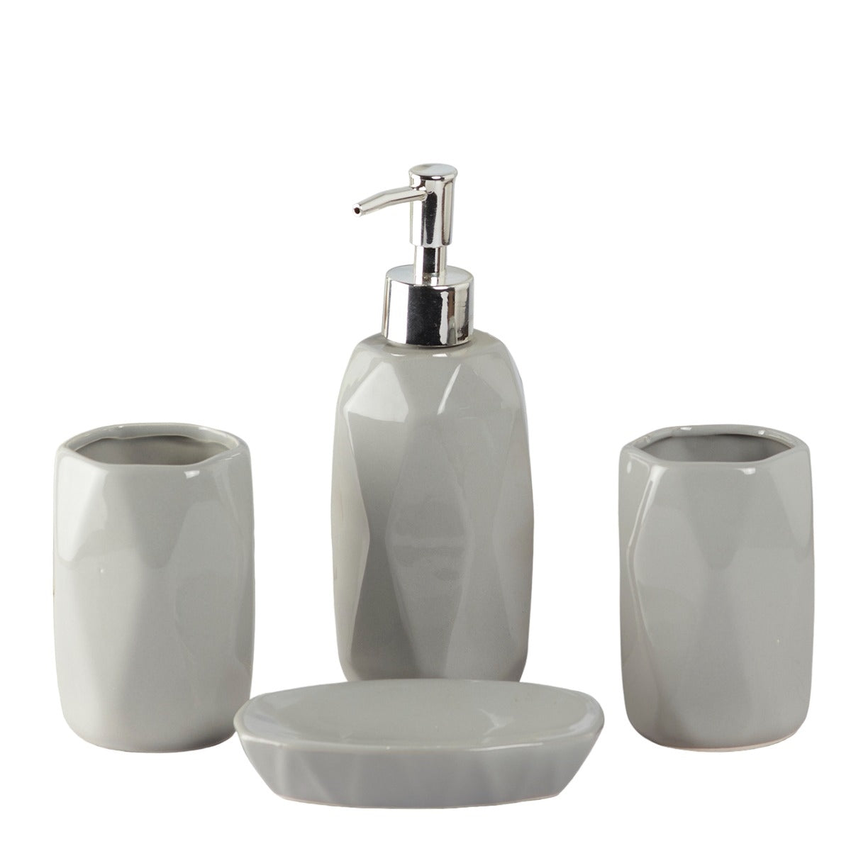 Kookee Ceramic Bathroom Sets, Grey, ART08123