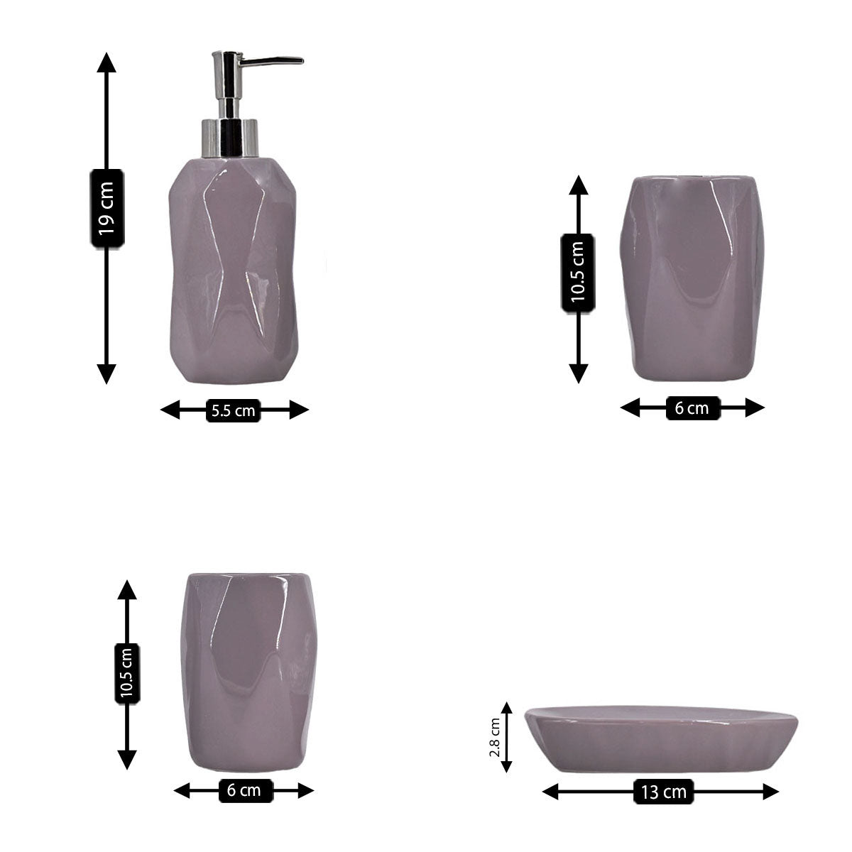 Kookee Ceramic Bathroom Sets, Brown, ART08124