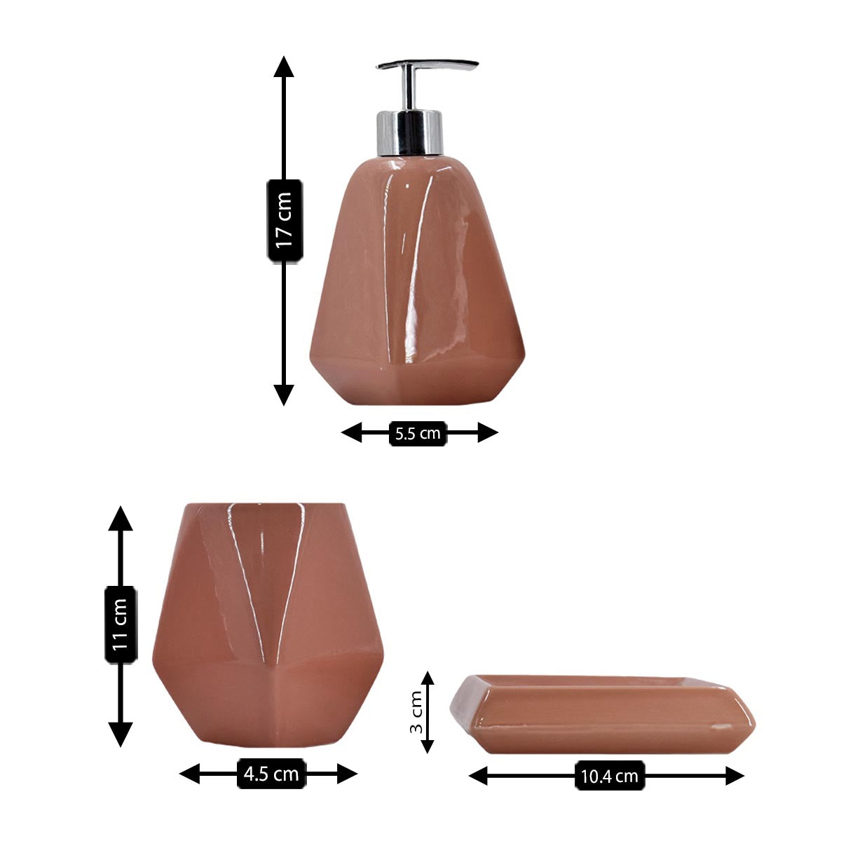 Kookee Ceramic Bathroom Sets, Orange, ART08125