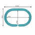 Shower Curtain Rings, 12 C shape Hooks - (JS160913) Turquoise