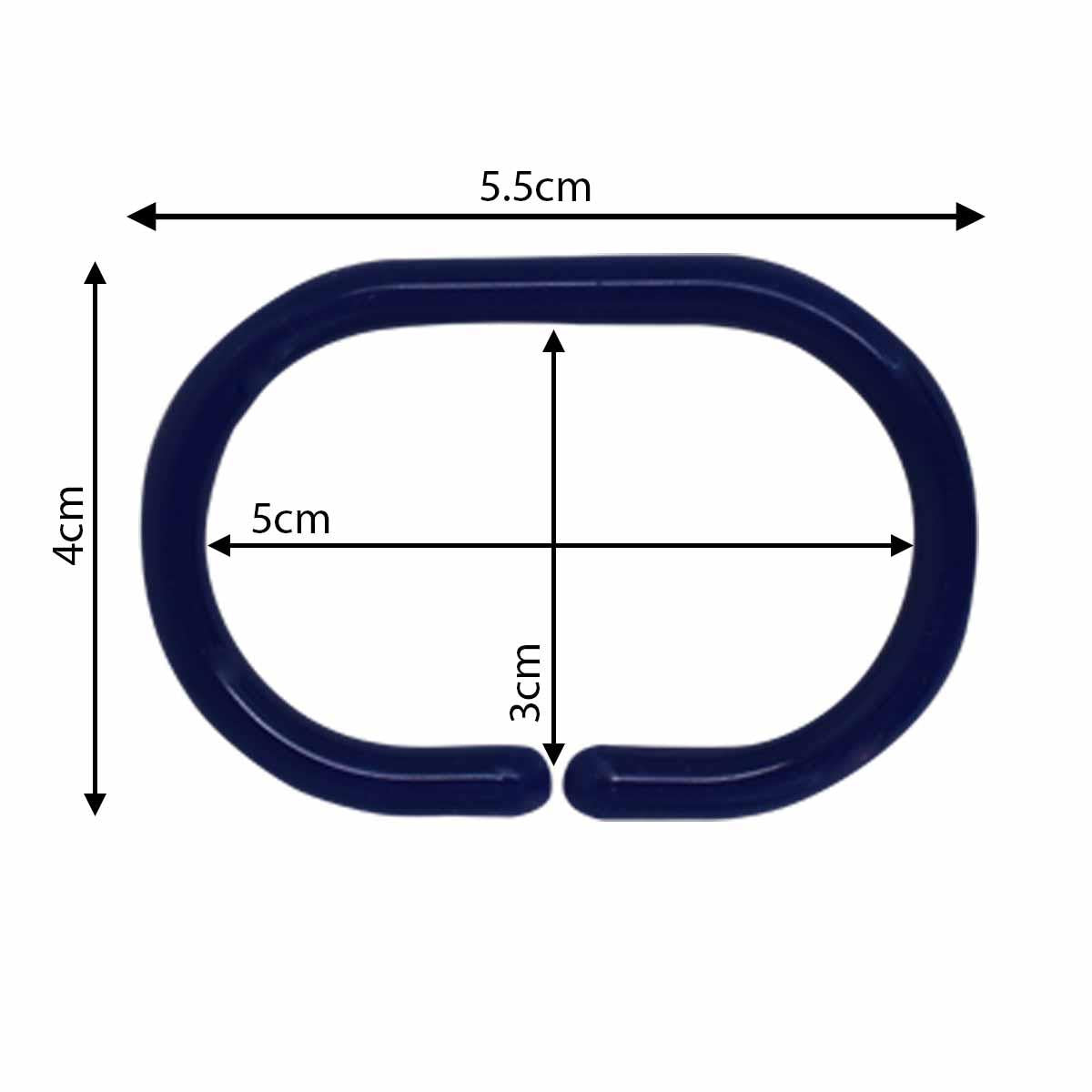 Shower Curtain Rings, 12 C shape Hooks - (JS160913) Royal blue