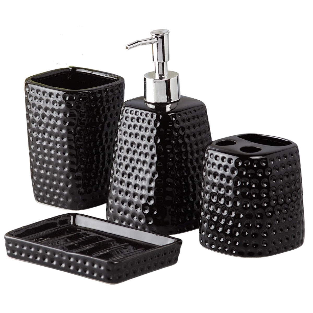 Kookee Ceramic Bathroom Sets, Black, ART08155