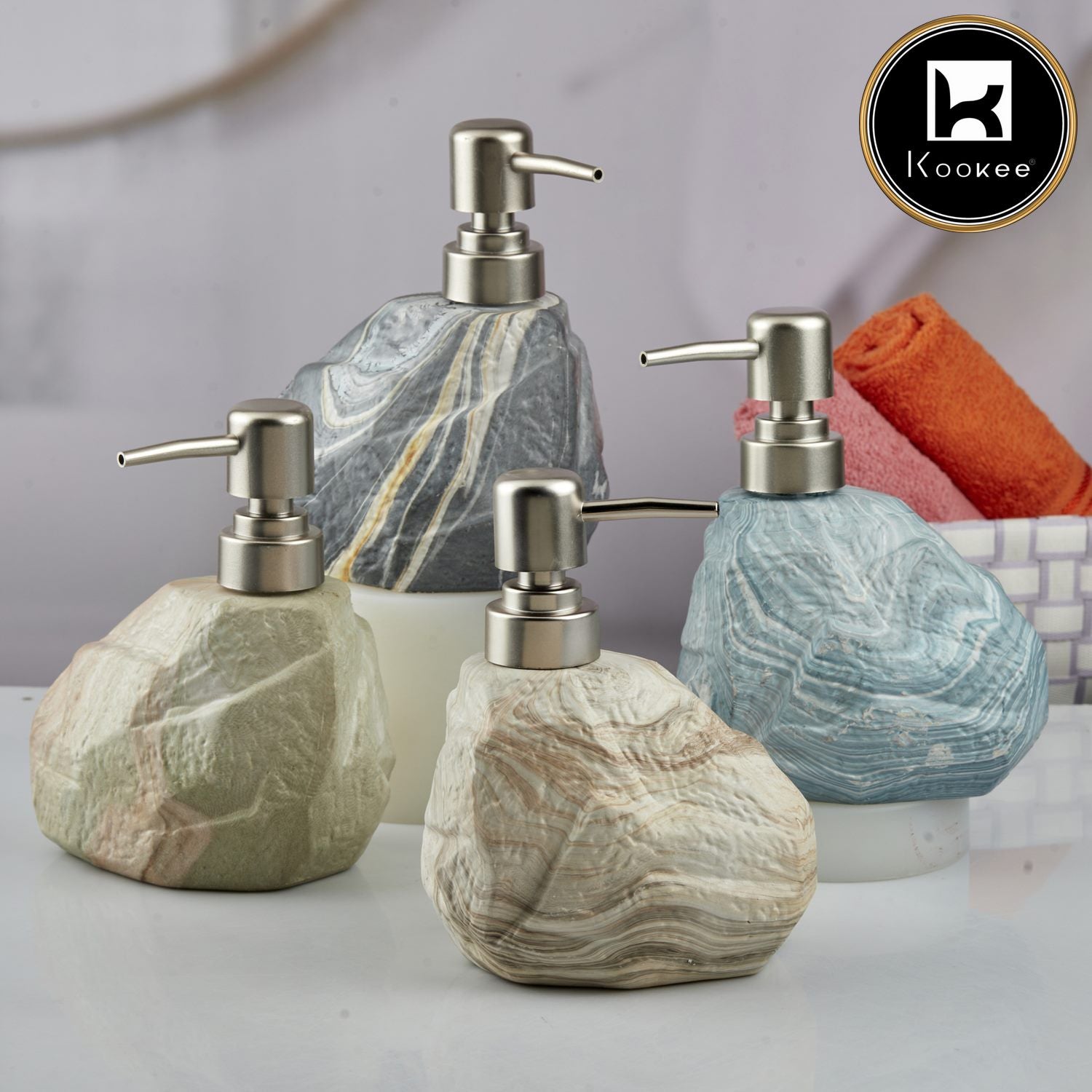 Kookee Ceramic Soap Dispensers, Blue, ART08156