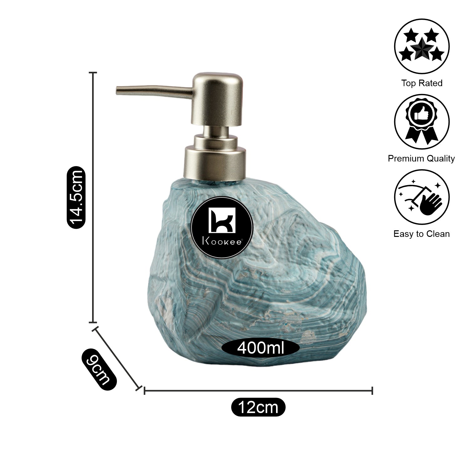 Kookee Ceramic Soap Dispensers, Blue, ART08156