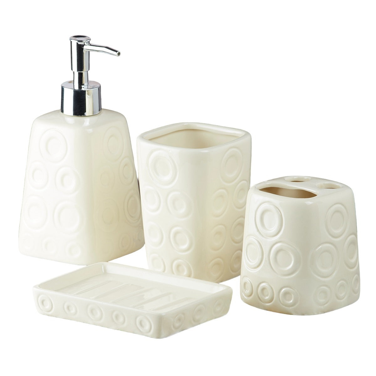 Kookee Ceramic Bathroom Sets, Off White, ART08160