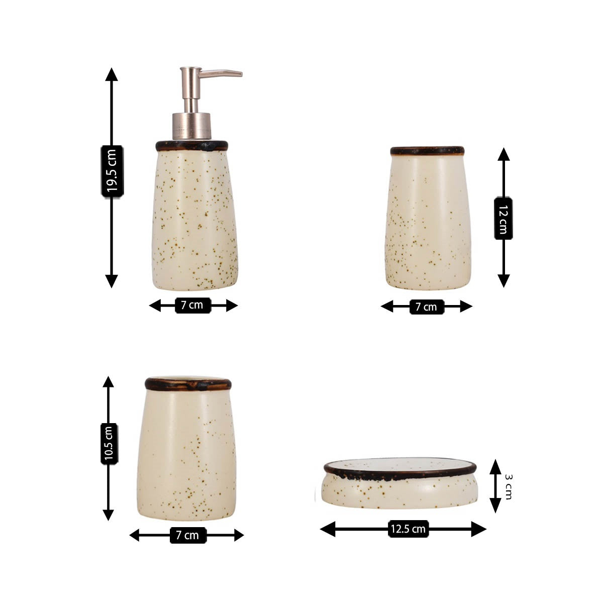 Kookee Ceramic Bathroom Sets, Beige, ART09889
