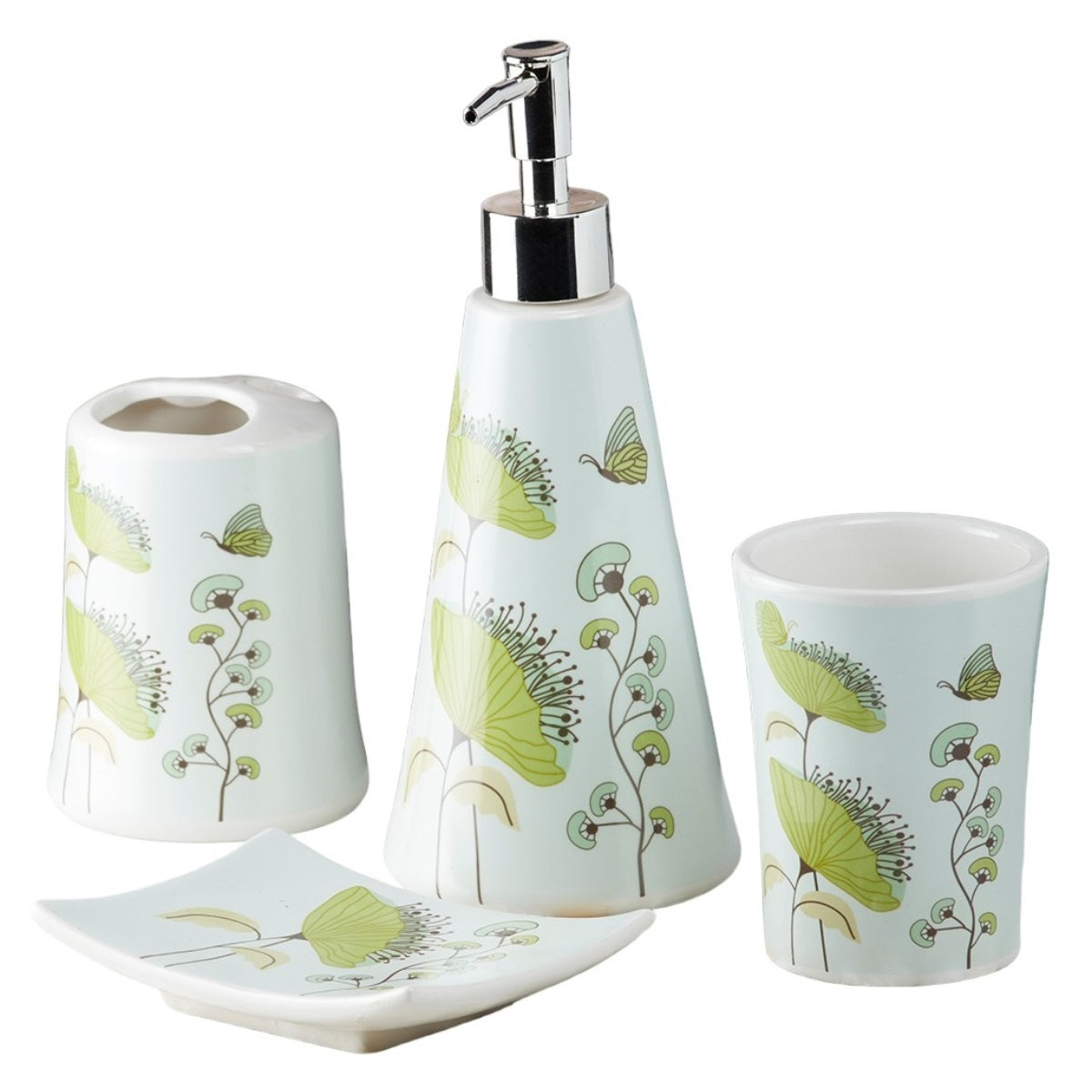 Kookee Ceramic Bathroom Sets, Multi, ART08171