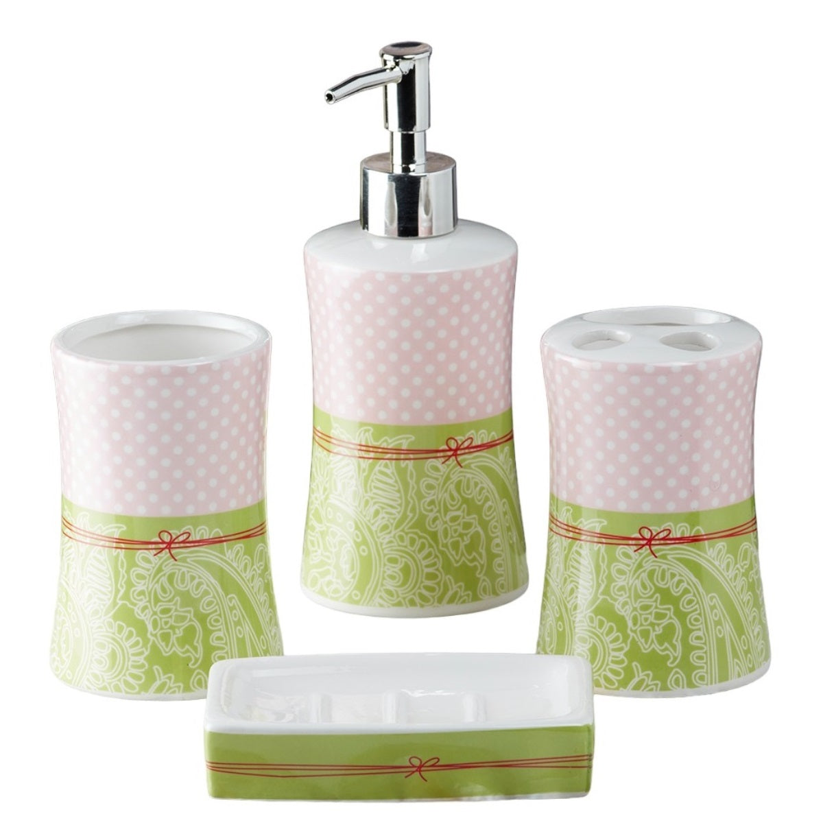 Kookee Ceramic Bathroom Sets, Green, ART08173