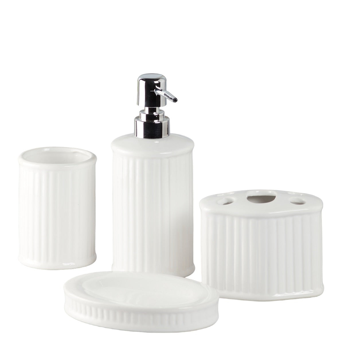 Kookee Ceramic Bathroom Sets, White, ART08197