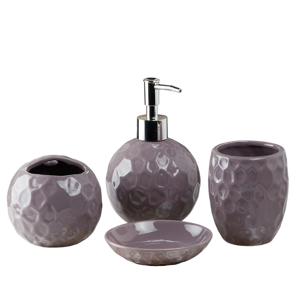 Kookee Ceramic Bathroom Sets, Purple, ART08204