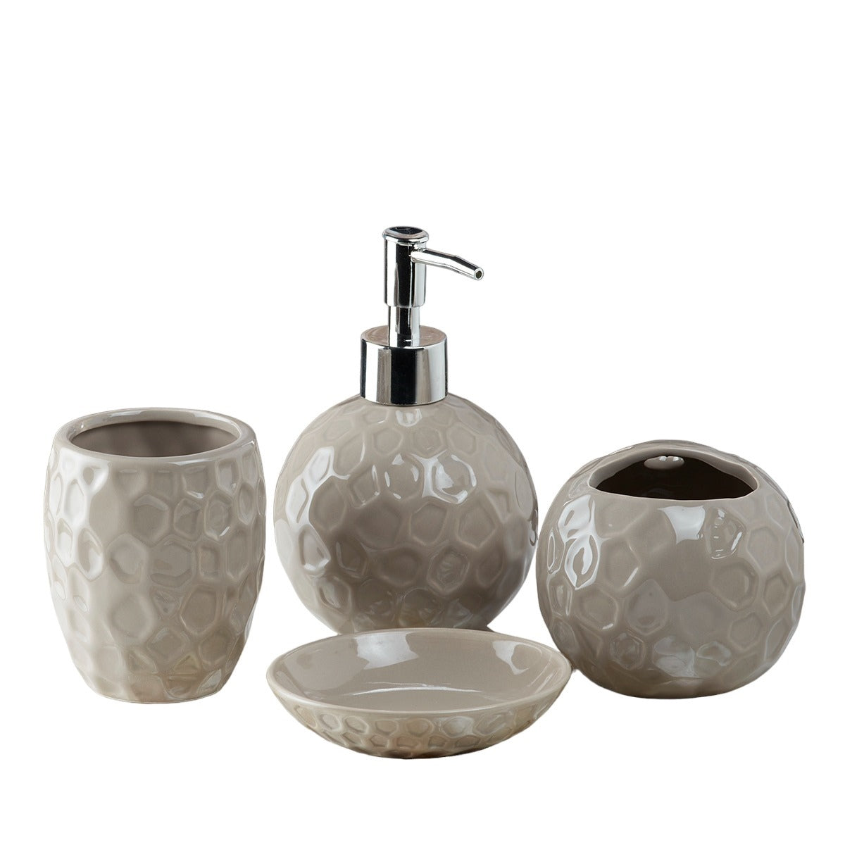 Kookee Ceramic Bathroom Sets, Beige, ART08205