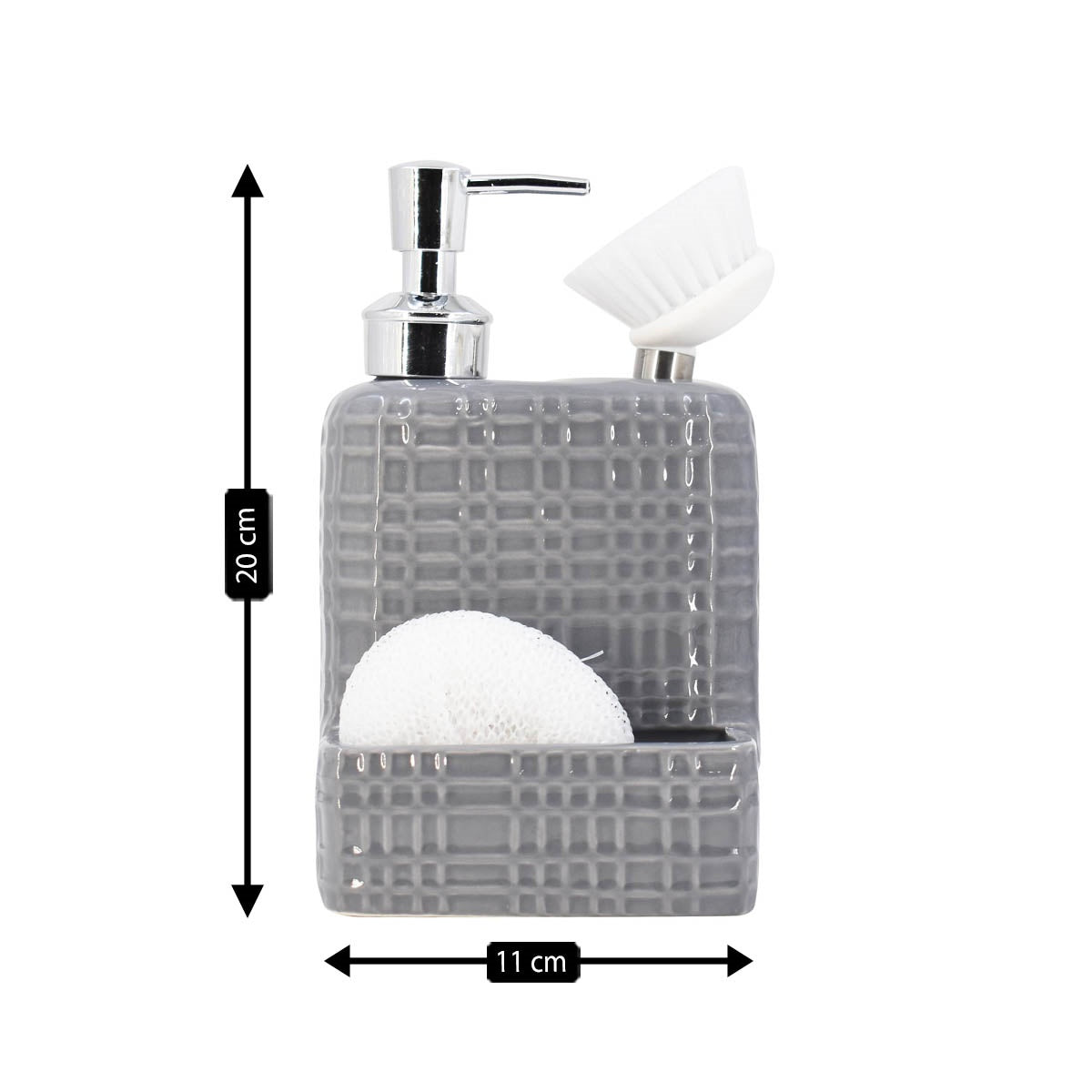 Ceramic Soap Dispenser for handwash for Bathroom, Dark Grey, (Set of 1) (8209)