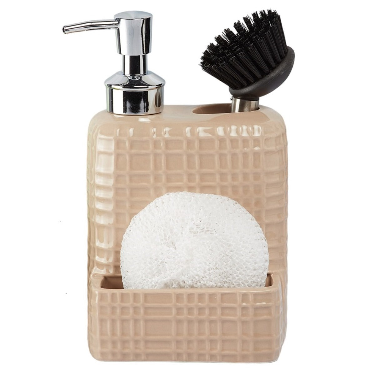 Ceramic Soap Dispenser for handwash for Bathroom, Beige, (Set of 1) (8210)