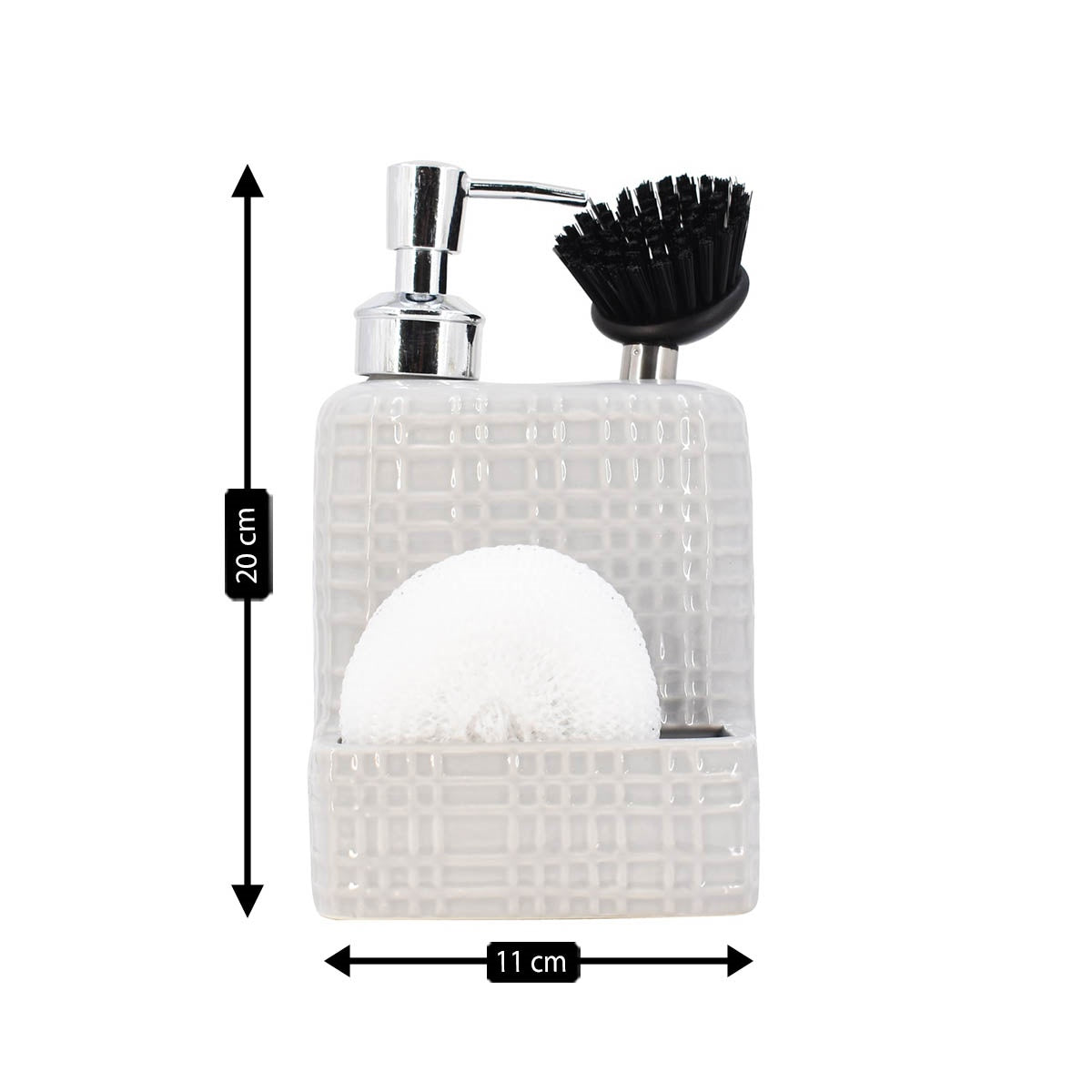 Ceramic Soap Dispenser handwash Pump for Bathroom, Set of 1, Grey (8212)