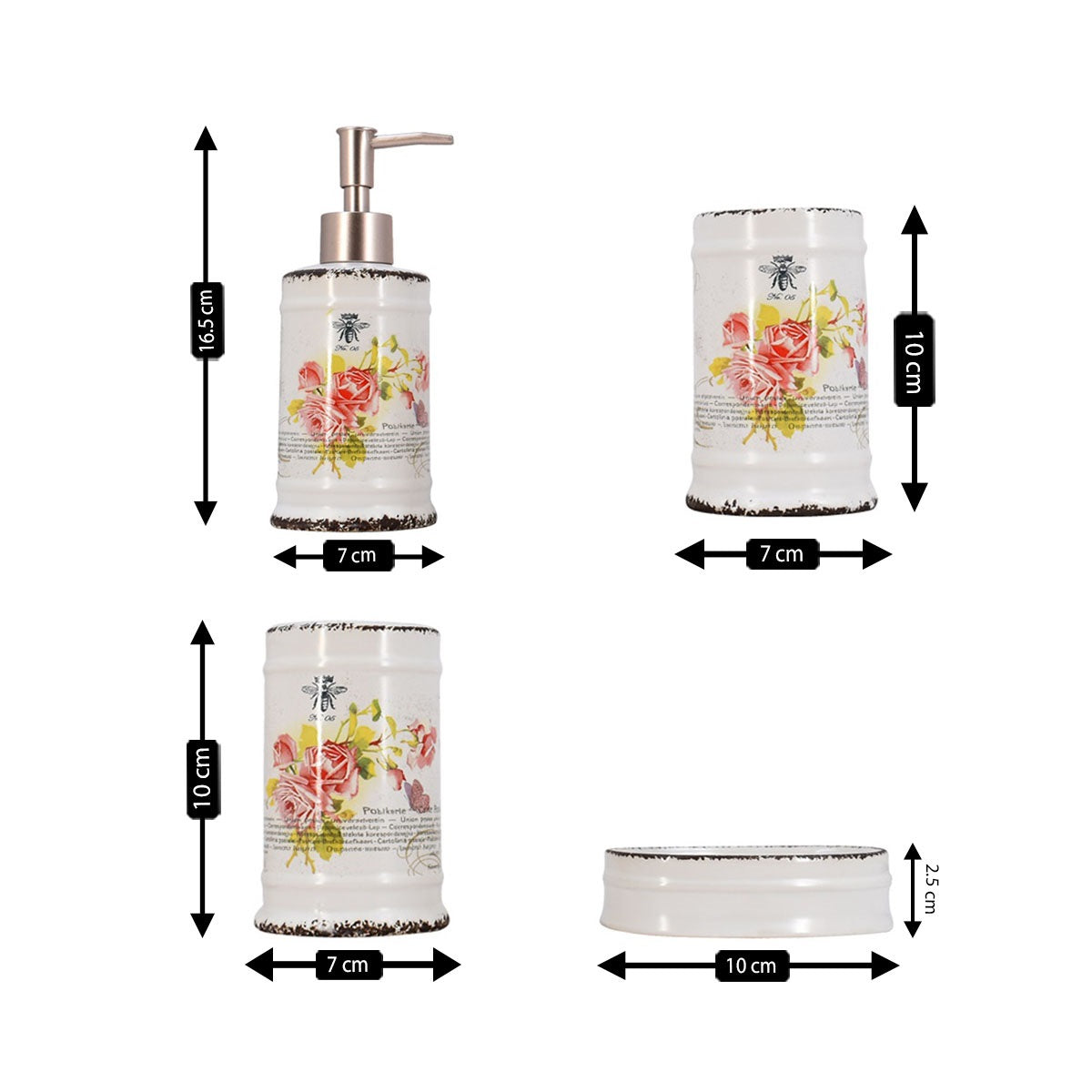 Kookee Ceramic Bathroom Sets, White, ART08225