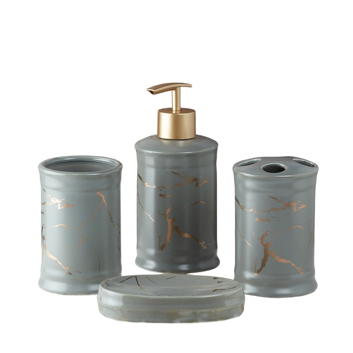 Kookee Ceramic Bathroom Sets, Grey, ART08227
