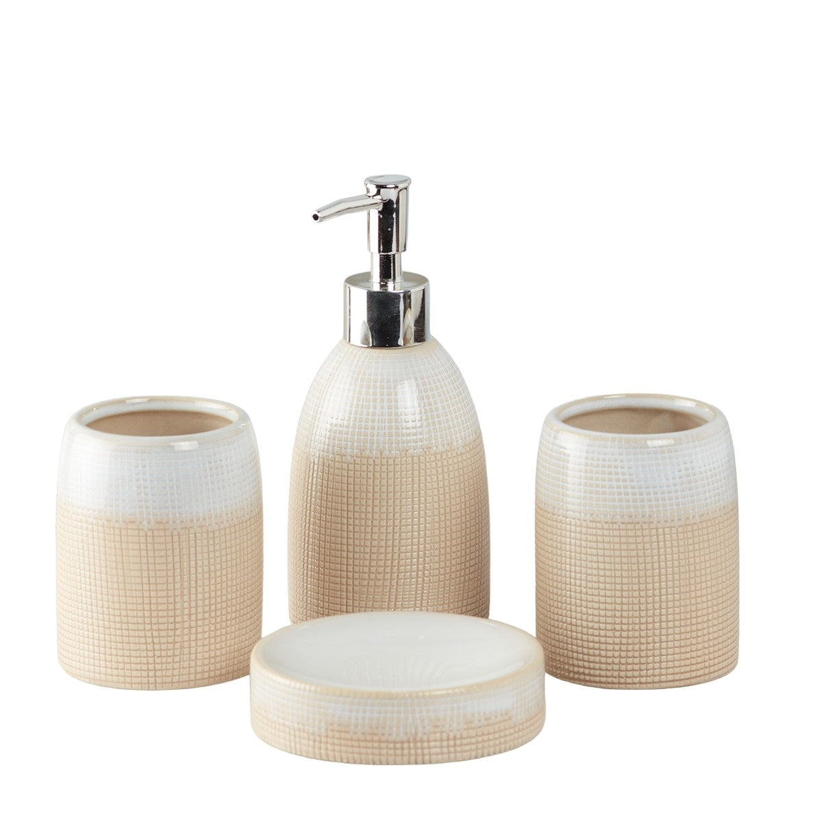 Ceramic Bathroom Set of 4 with Soap Dispenser (8231)