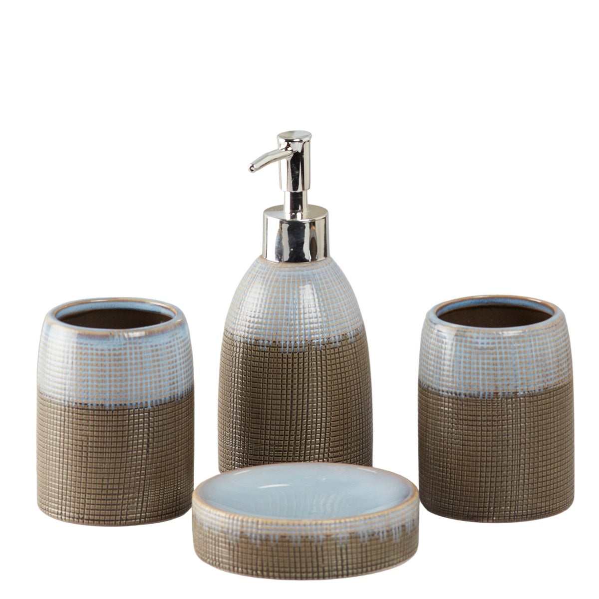 Ceramic Bathroom Set of 4 with Soap Dispenser (8232)