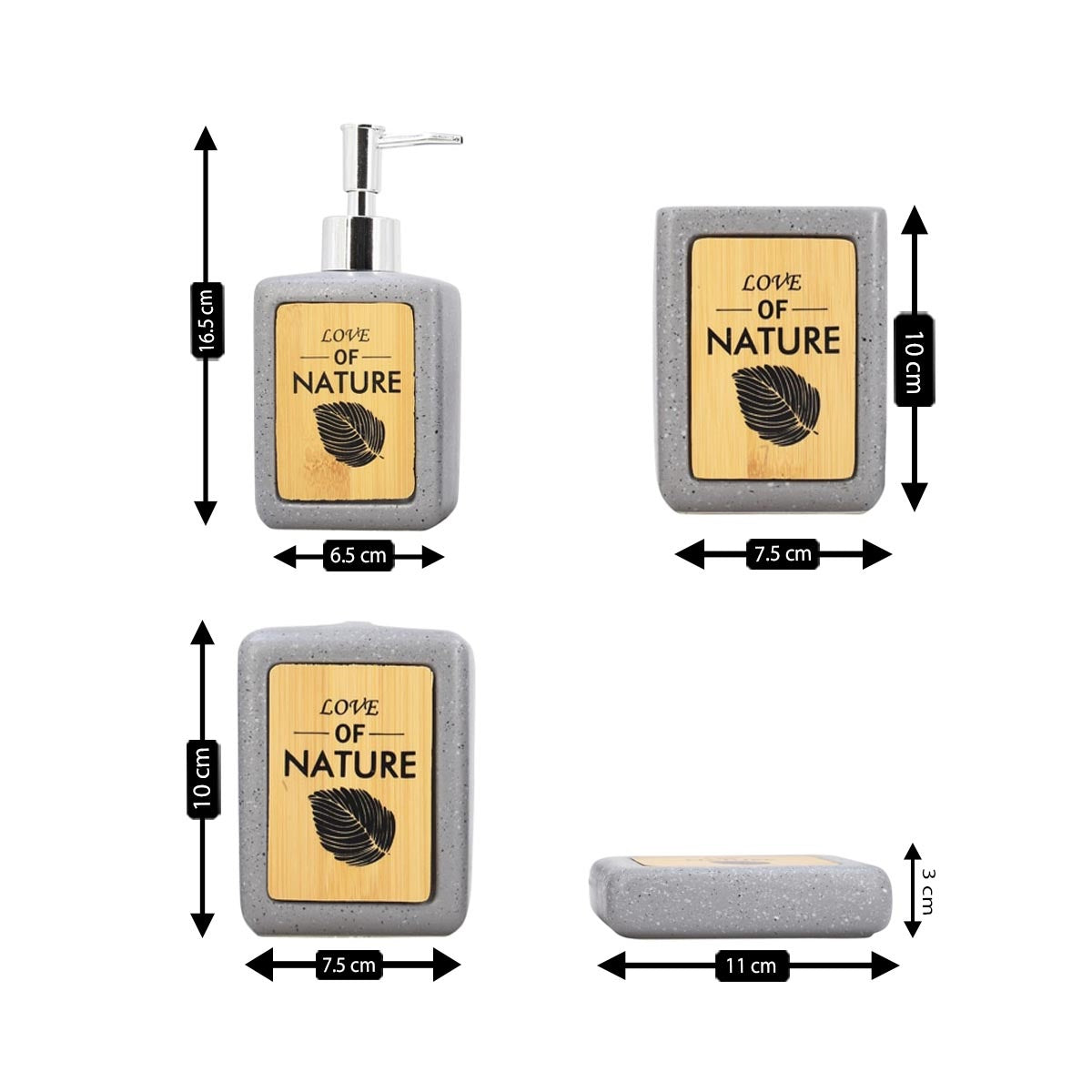 Ceramic Bathroom Set of 4 with Soap Dispenser (V-CBS-101)