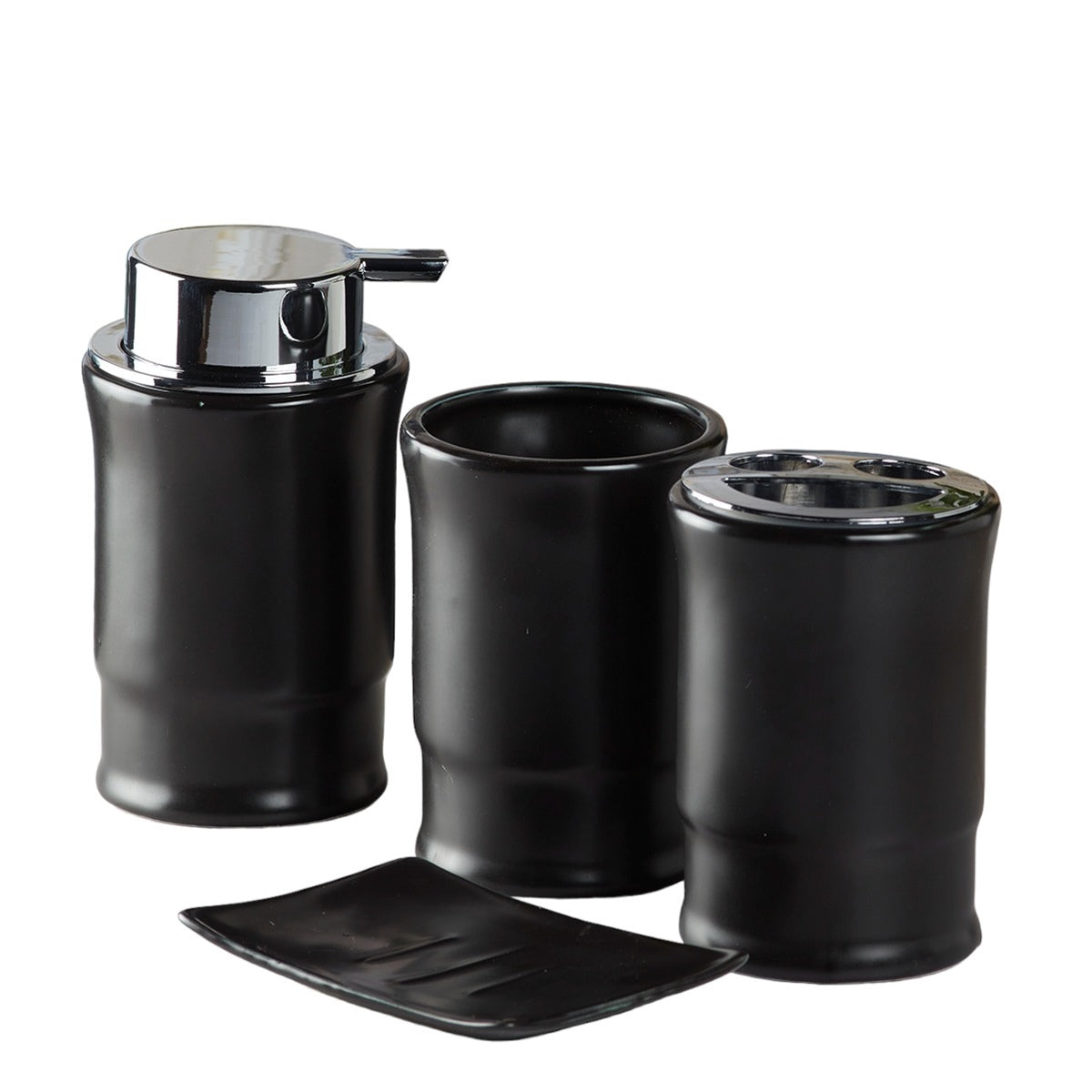Kookee Ceramic Bathroom Sets, Black, ART08244