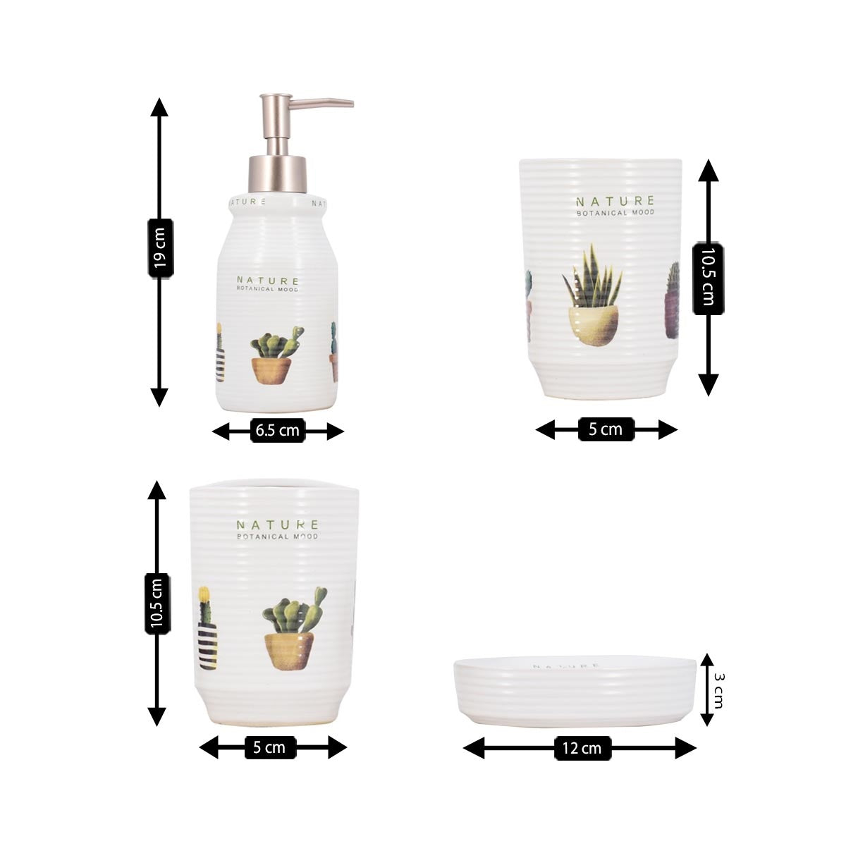 Kookee Ceramic Bathroom Sets, White, ART08290