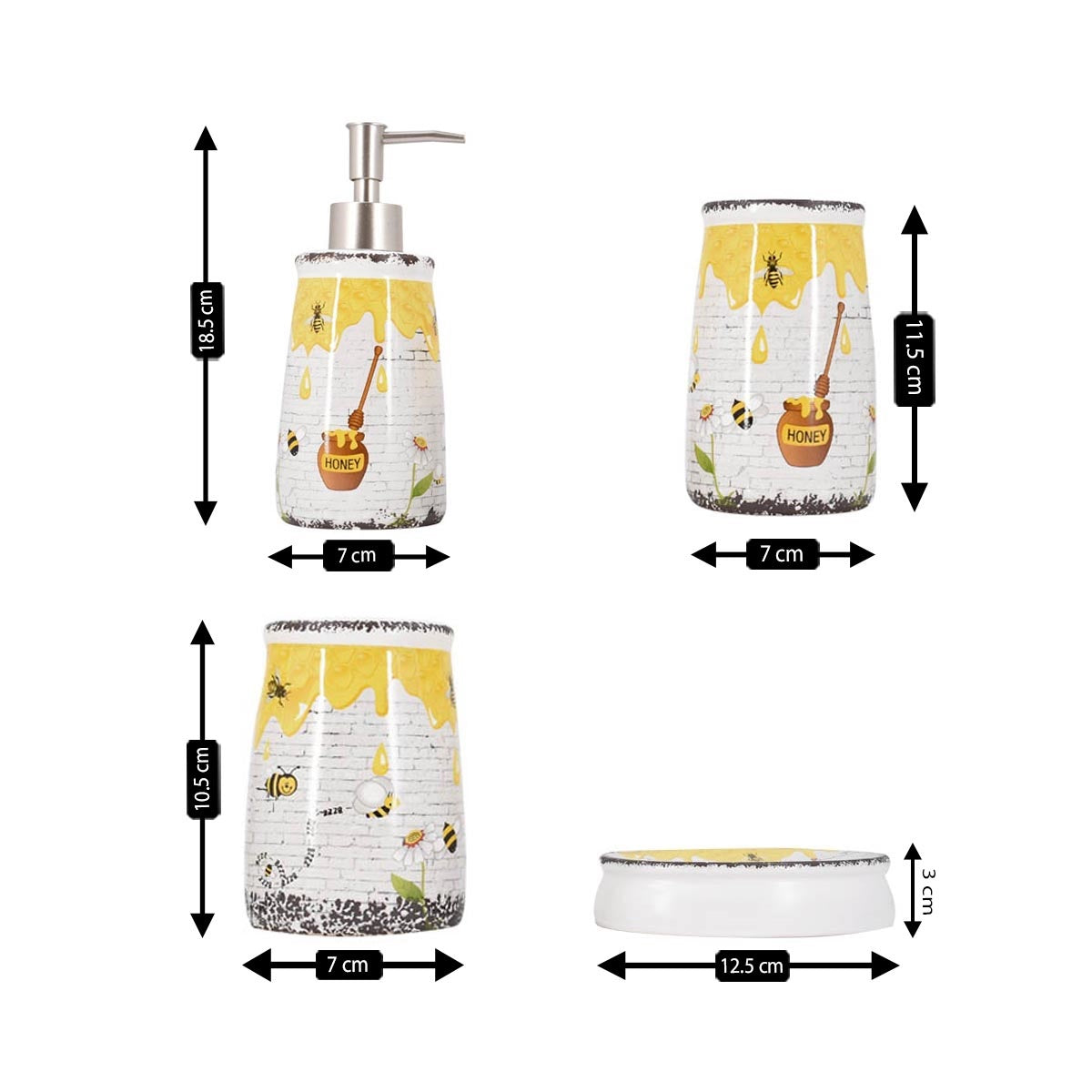 Kookee Ceramic Bathroom Sets, Multi, ART08292