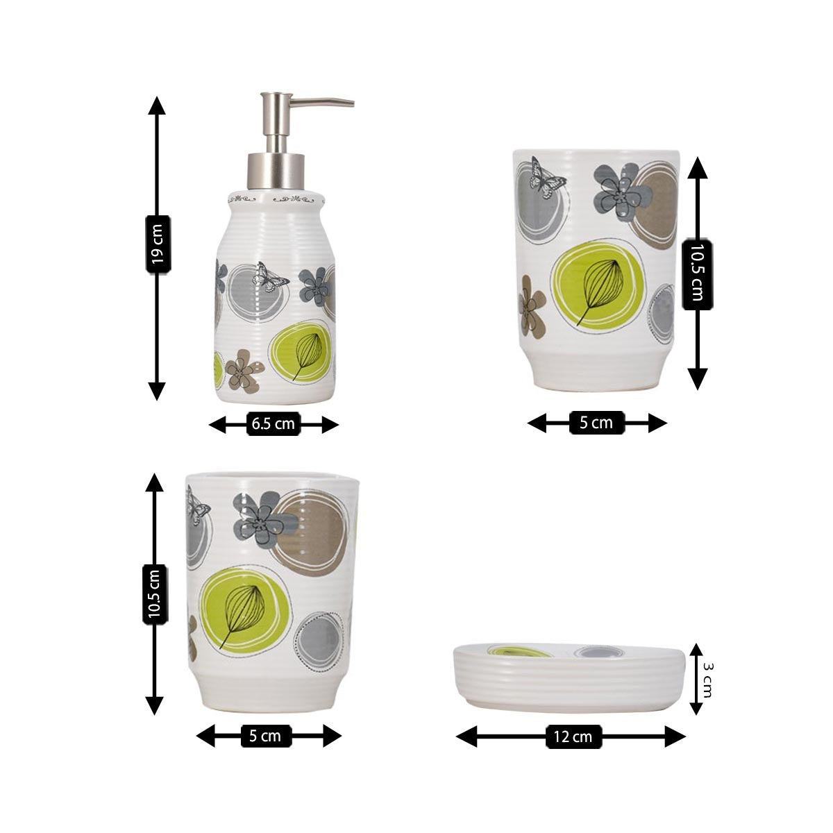 Kookee Ceramic Bathroom Sets, White, ART08295