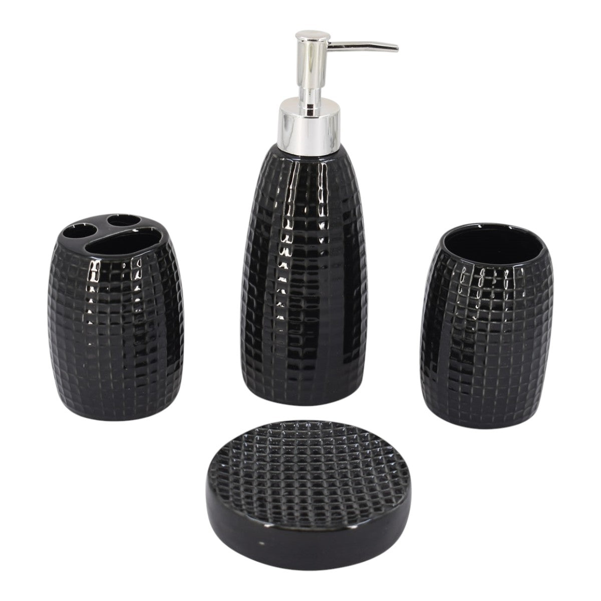Ceramic Bathroom Accessories Set of 4 Bath Set with Soap Dispenser (8304)