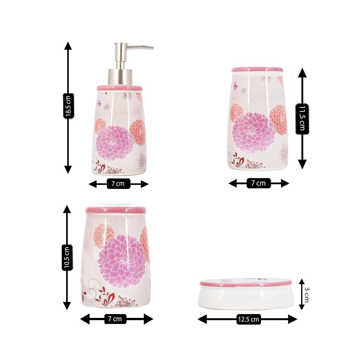 Kookee Ceramic Bathroom Sets, Multi, ART08311
