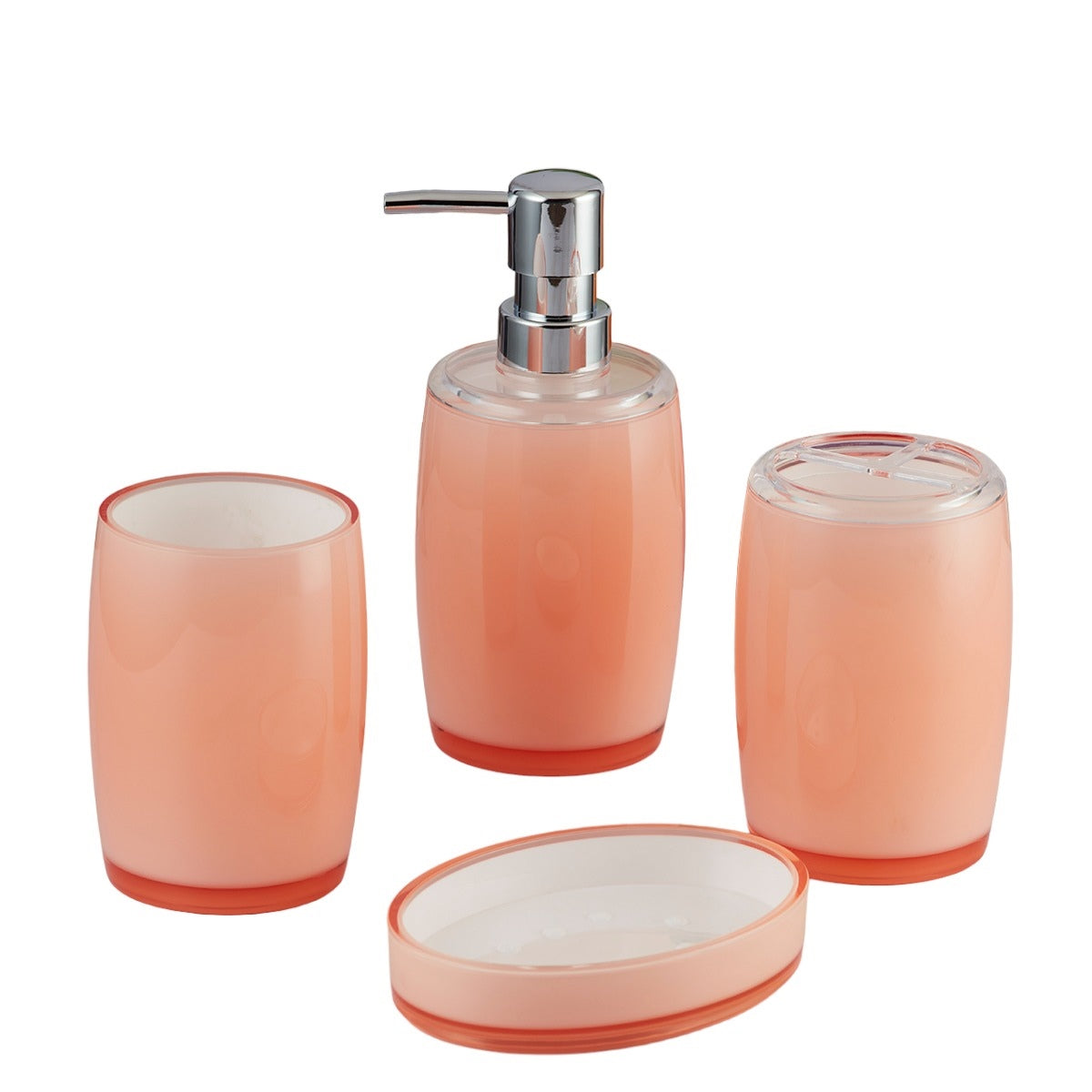 Acrylic Set of 4 Bath Set with Soap Dispenser (8332)