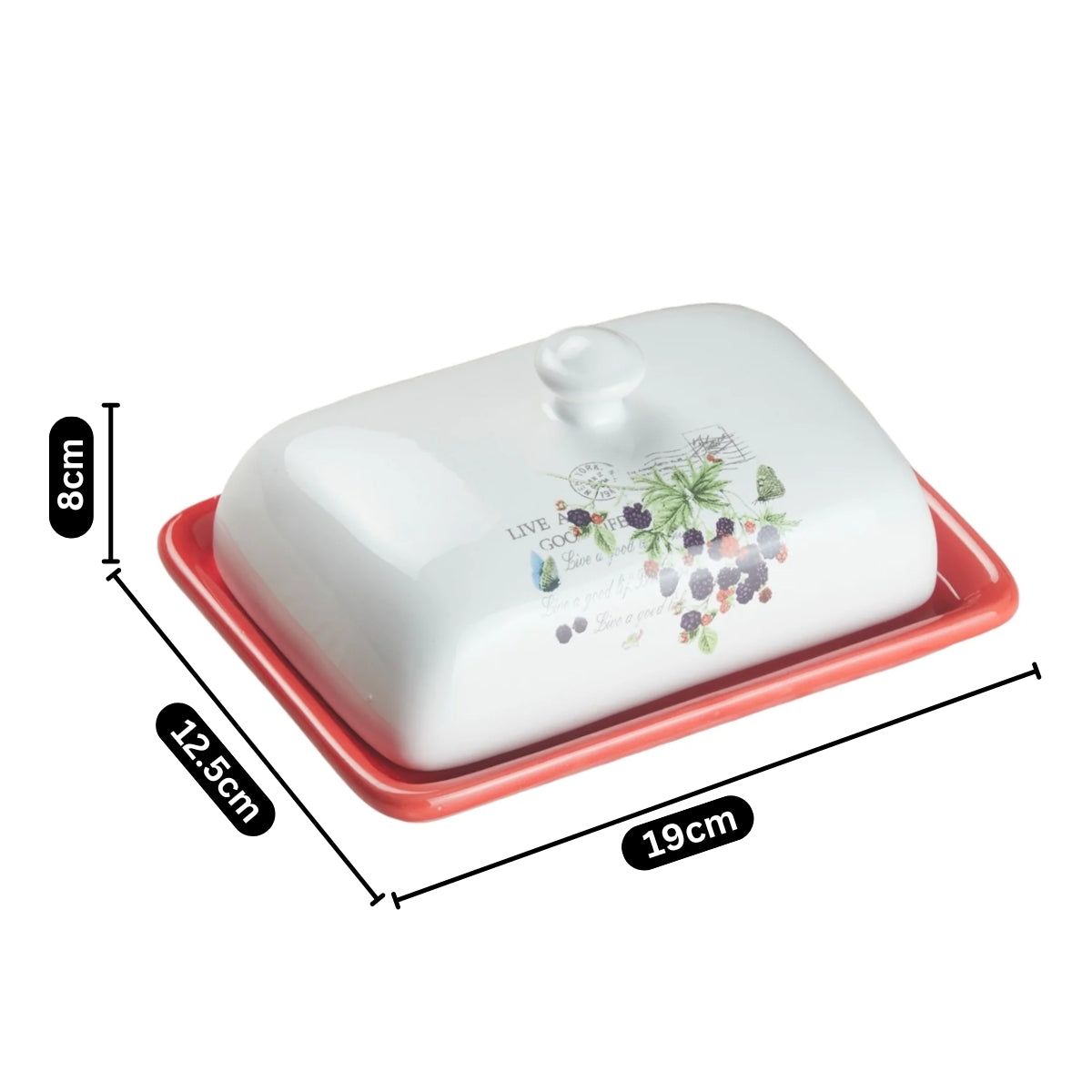 Kookee Butter Dishes, Red, ART08355