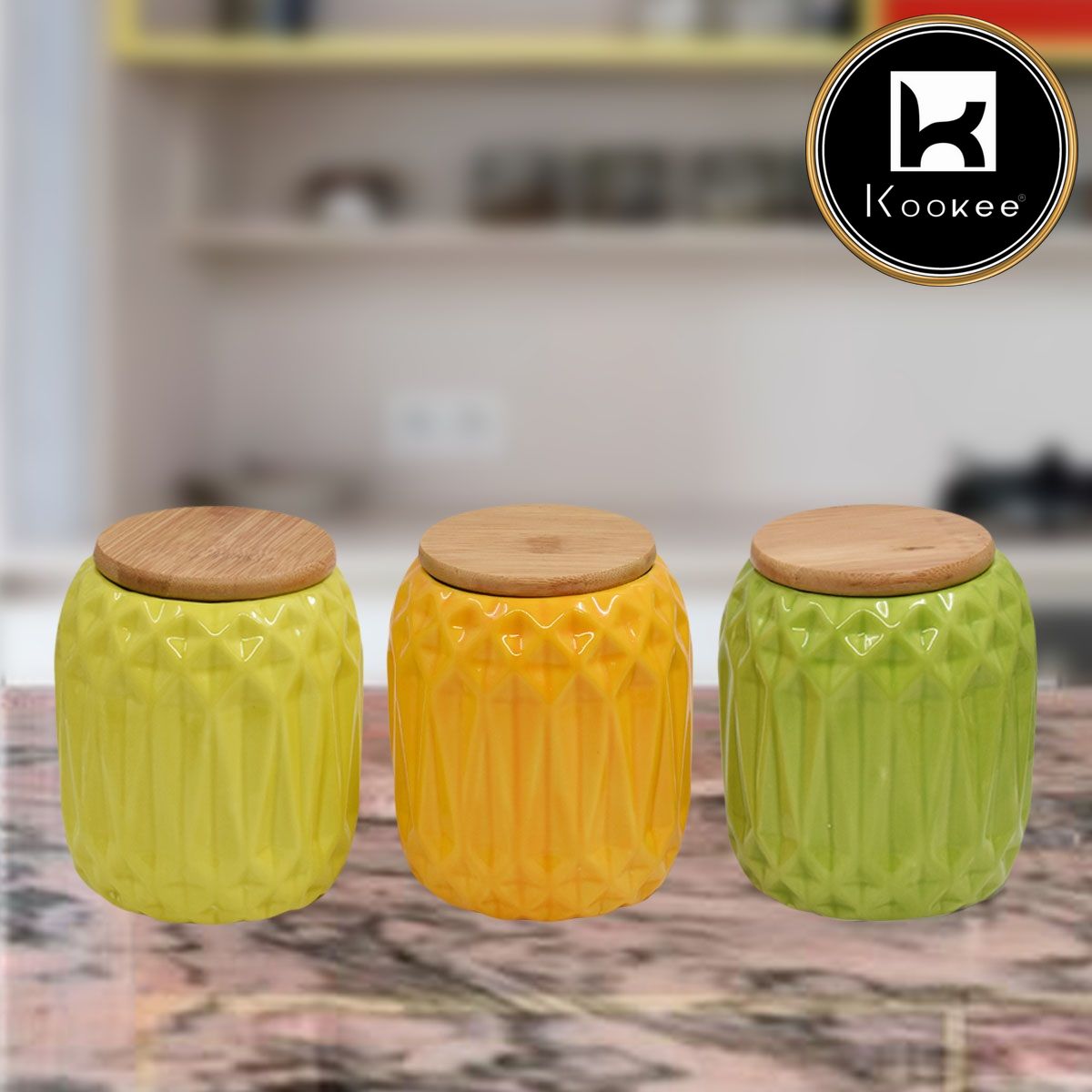Kookee Canister Jars (Ceramic), Multi, ART08367