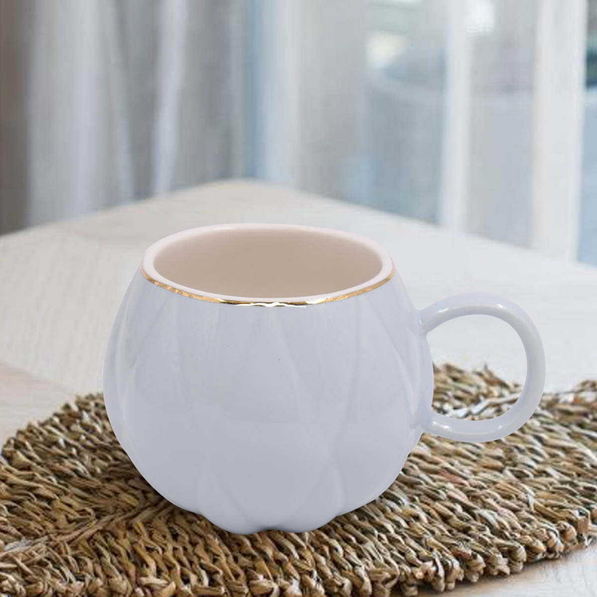 Fancy Ceramic Coffee or Tea Mug with Handle - 250ml (M-0770-B)