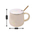 Fancy Ceramic Coffee or Tea Mug with Lid and Handle with Spoon (8436)