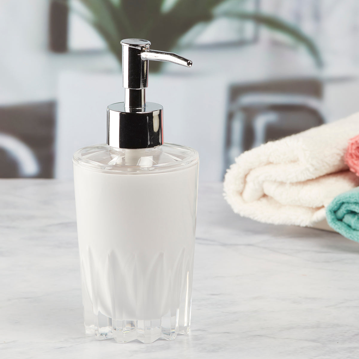 Kookee Acrylic Liquid Handwash Soap Dispenser pump for Bathroom, Hand wash refillable bottle for Kitchen wash basin, Set of 1 (8457)