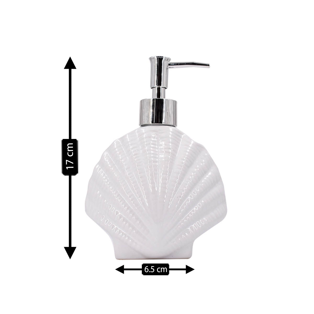 Ceramic Soap Dispenser for handwash for Bathroom, White, (Set of 1) (8464)