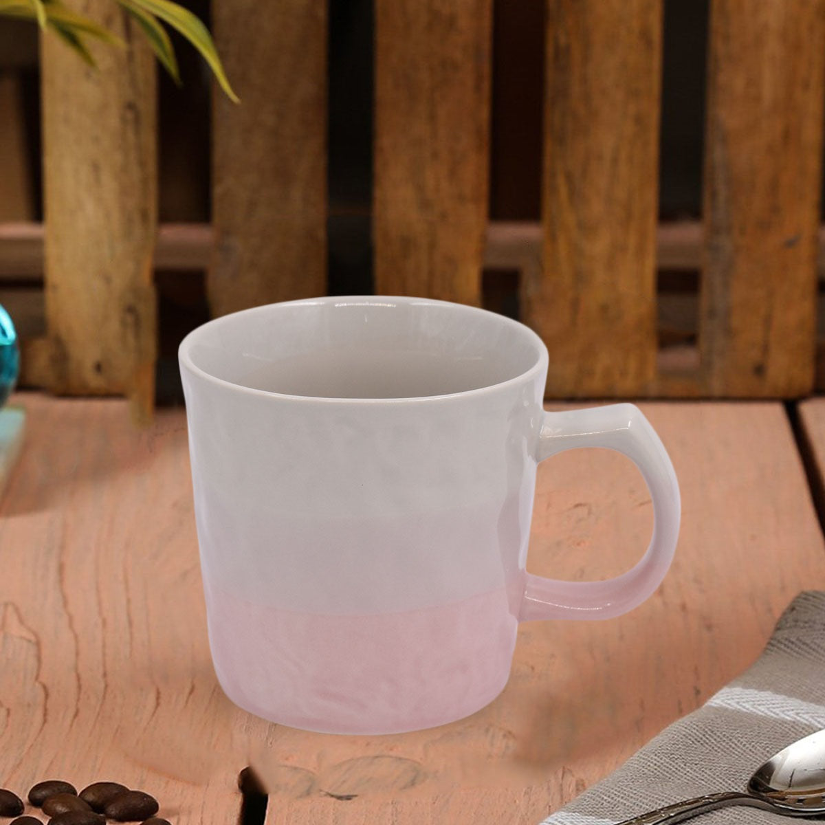 Kookee Ceramic Coffee or Tea Mug with Handle for Office, Home or Gifting - 250ml (1394-1-C)