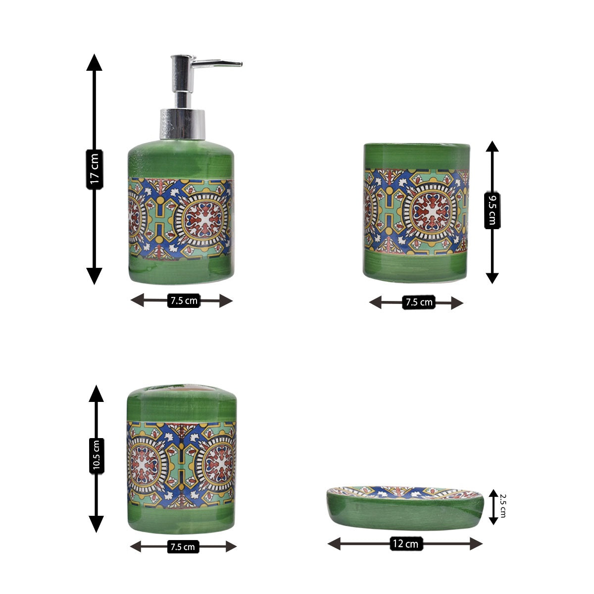 Kookee Ceramic Bathroom Sets, Multi, ART08473