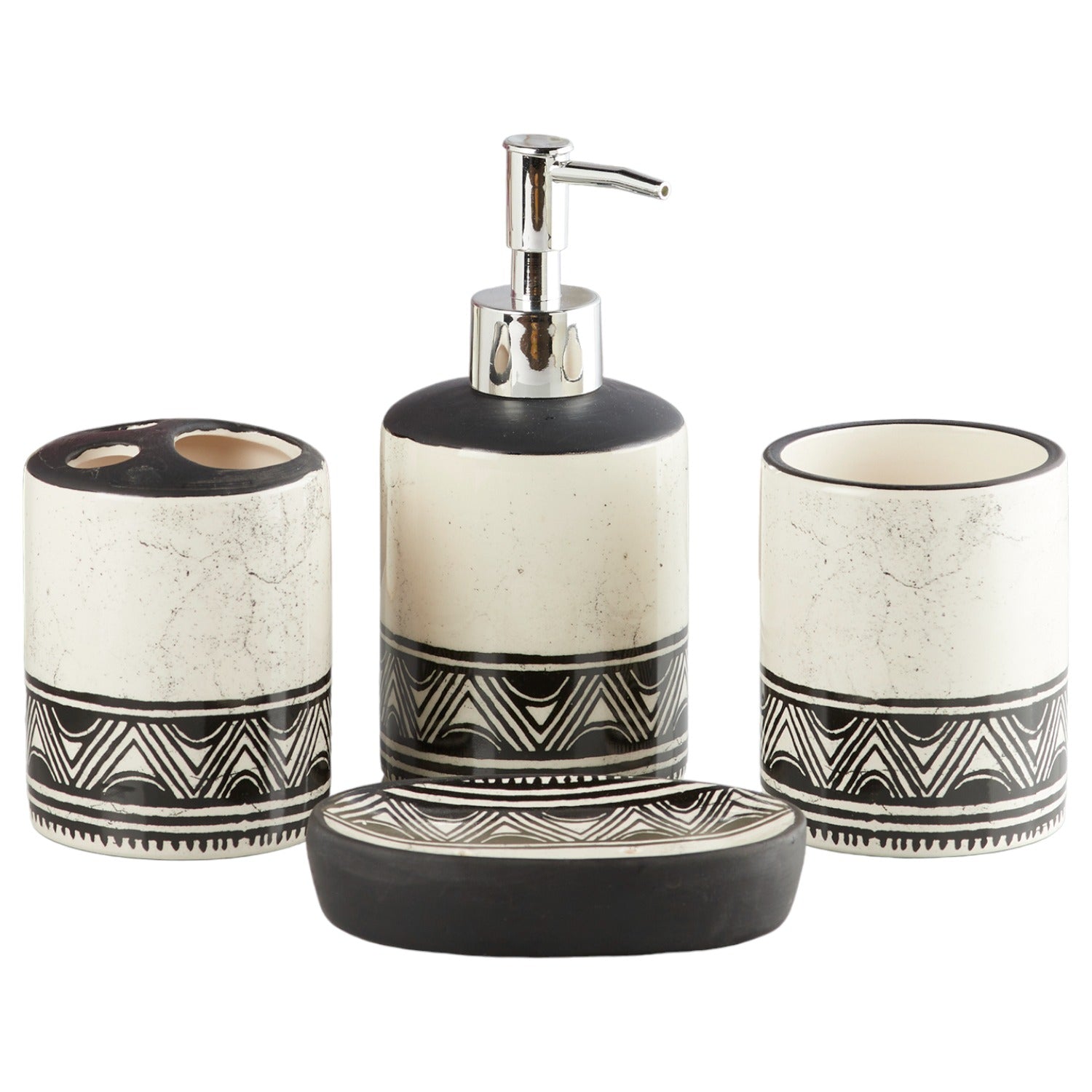 Kookee Ceramic Bathroom Sets, Multi, ART08476